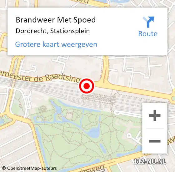 Locatie op kaart van de 112 melding: Brandweer Met Spoed Naar Dordrecht, Stationsplein op 15 november 2018 21:03