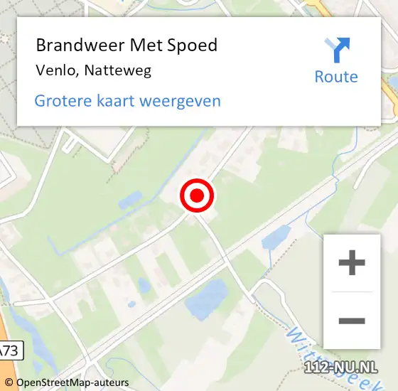 Locatie op kaart van de 112 melding: Brandweer Met Spoed Naar Venlo, Natteweg op 15 november 2018 21:30