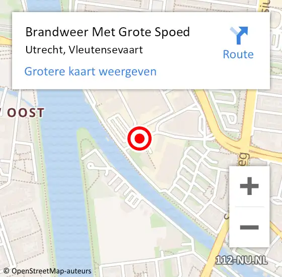 Locatie op kaart van de 112 melding: Brandweer Met Grote Spoed Naar Utrecht, Vleutensevaart op 16 november 2018 10:30