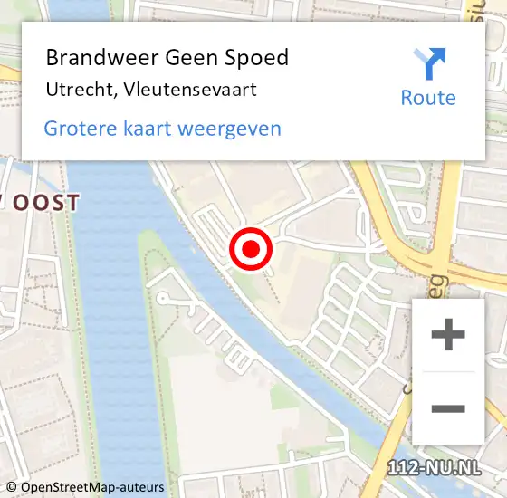 Locatie op kaart van de 112 melding: Brandweer Geen Spoed Naar Utrecht, Vleutensevaart op 16 november 2018 10:32