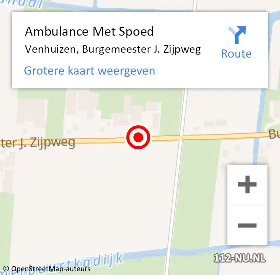 Locatie op kaart van de 112 melding: Ambulance Met Spoed Naar Venhuizen, Zijpweg op 16 november 2018 14:16