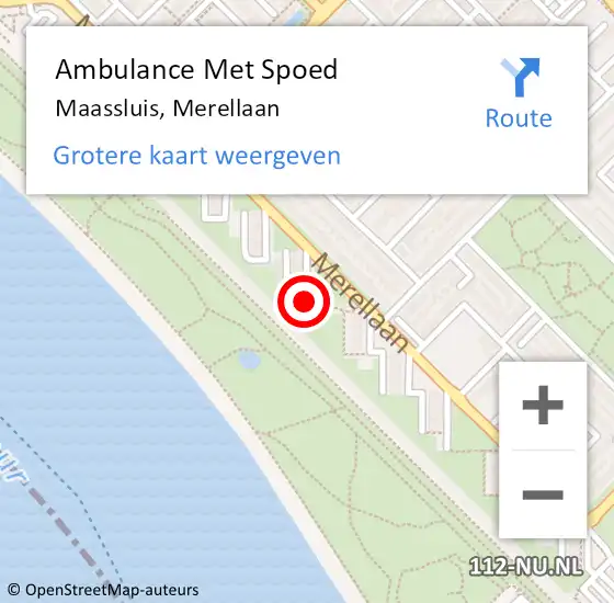 Locatie op kaart van de 112 melding: Ambulance Met Spoed Naar Maassluis, Merellaan op 16 november 2018 19:28