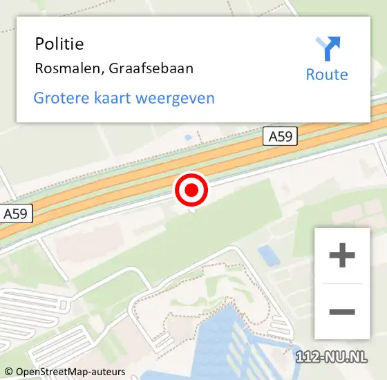 Locatie op kaart van de 112 melding: Politie Rosmalen, Graafsebaan op 17 november 2018 04:46
