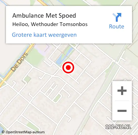 Locatie op kaart van de 112 melding: Ambulance Met Spoed Naar Heiloo, Wethouder Tomsonbos op 17 november 2018 10:30