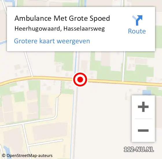 Locatie op kaart van de 112 melding: Ambulance Met Grote Spoed Naar Heerhugowaard, Hasselaarsweg op 17 november 2018 11:48