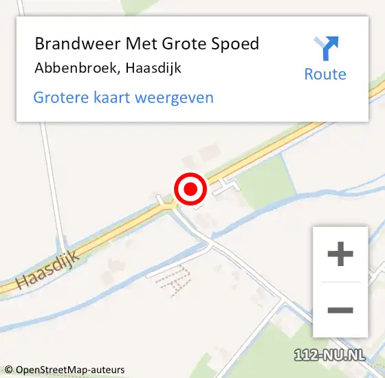 Locatie op kaart van de 112 melding: Brandweer Met Grote Spoed Naar Abbenbroek, Haasdijk op 17 november 2018 12:15