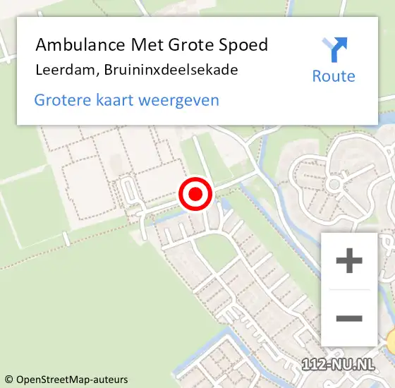 Locatie op kaart van de 112 melding: Ambulance Met Grote Spoed Naar Leerdam, Bruininxdeelsekade op 17 november 2018 12:28