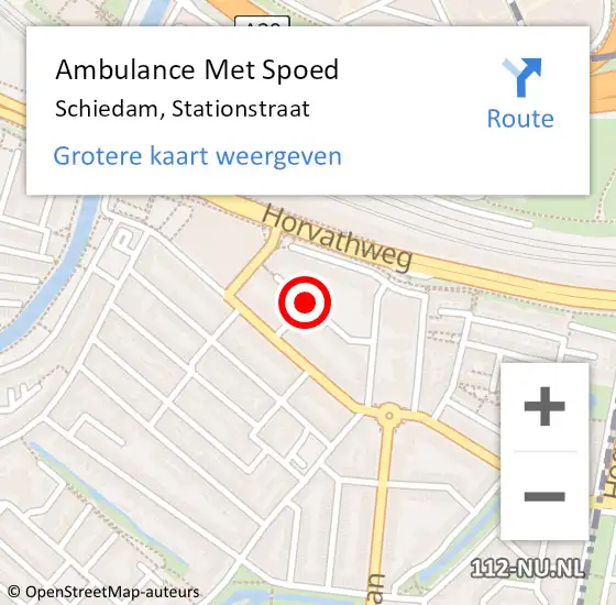 Locatie op kaart van de 112 melding: Ambulance Met Spoed Naar Schiedam, Stationstraat op 17 november 2018 12:31