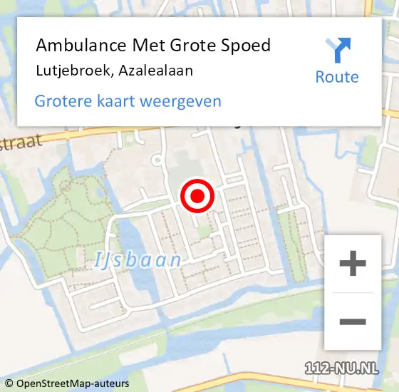 Locatie op kaart van de 112 melding: Ambulance Met Grote Spoed Naar Lutjebroek, Azalealaan op 17 november 2018 12:32