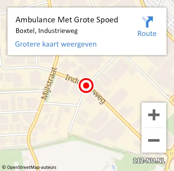 Locatie op kaart van de 112 melding: Ambulance Met Grote Spoed Naar Boxtel, Industrieweg op 17 november 2018 13:06