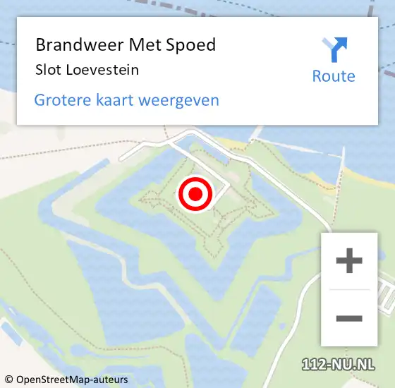 Locatie op kaart van de 112 melding: Brandweer Met Spoed Naar Slot Loevestein op 17 november 2018 14:36