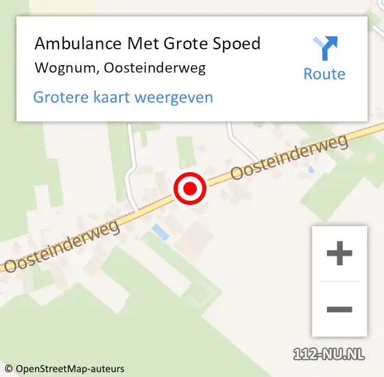 Locatie op kaart van de 112 melding: Ambulance Met Grote Spoed Naar Wognum, Oosteinderweg op 17 november 2018 14:50