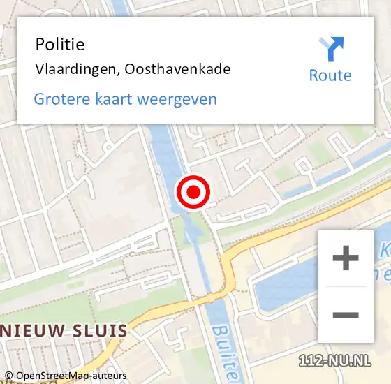 Locatie op kaart van de 112 melding: Politie Vlaardingen, Oosthavenkade op 17 november 2018 15:22