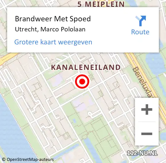 Locatie op kaart van de 112 melding: Brandweer Met Spoed Naar Utrecht, Marco Pololaan op 17 november 2018 17:26
