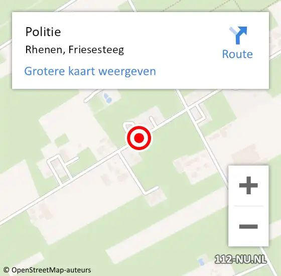 Locatie op kaart van de 112 melding: Politie Rhenen, Friesesteeg op 17 november 2018 17:59