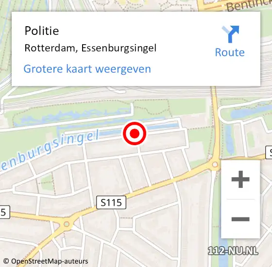 Locatie op kaart van de 112 melding: Politie Rotterdam, Essenburgsingel op 17 november 2018 22:06