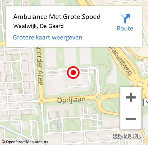 Locatie op kaart van de 112 melding: Ambulance Met Grote Spoed Naar Waalwijk, De Gaard op 17 november 2018 22:24
