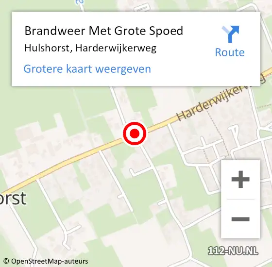 Locatie op kaart van de 112 melding: Brandweer Met Grote Spoed Naar Hulshorst, Harderwijkerweg op 17 november 2018 22:24
