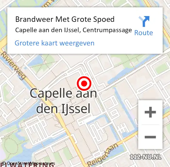Locatie op kaart van de 112 melding: Brandweer Met Grote Spoed Naar Capelle aan den IJssel, Centrumpassage op 17 november 2018 23:16