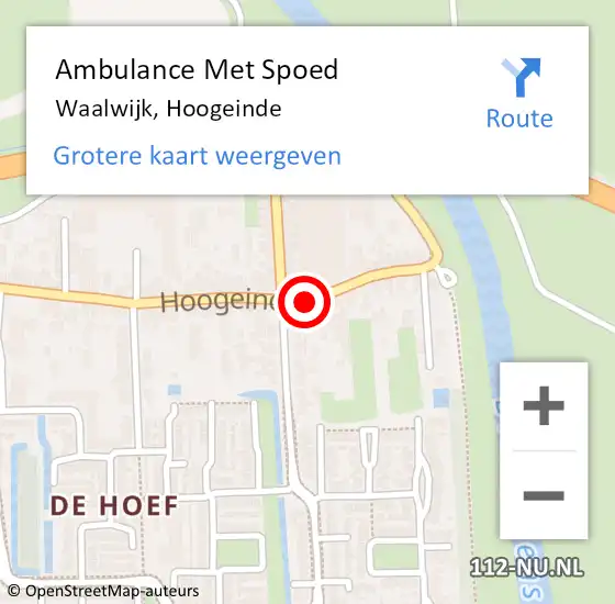 Locatie op kaart van de 112 melding: Ambulance Met Spoed Naar Waalwijk, Hoogeinde op 18 november 2018 00:26
