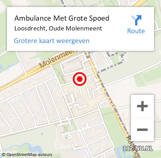 Locatie op kaart van de 112 melding: Ambulance Met Grote Spoed Naar Loosdrecht, Oude Molenmeent op 18 november 2018 01:38