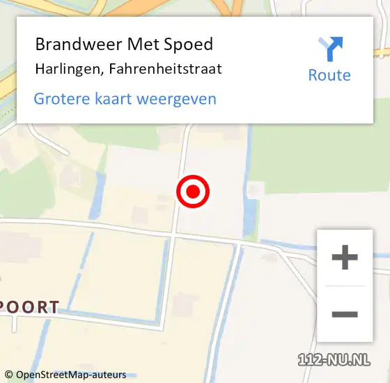 Locatie op kaart van de 112 melding: Brandweer Met Spoed Naar Harlingen, Fahrenheitstraat op 18 november 2018 01:52