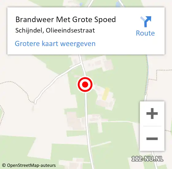 Locatie op kaart van de 112 melding: Brandweer Met Grote Spoed Naar Schijndel, Olieeindsestraat op 18 november 2018 03:20