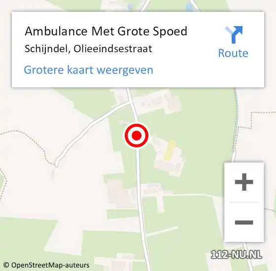 Locatie op kaart van de 112 melding: Ambulance Met Grote Spoed Naar Schijndel, Olieeindsestraat op 18 november 2018 03:21
