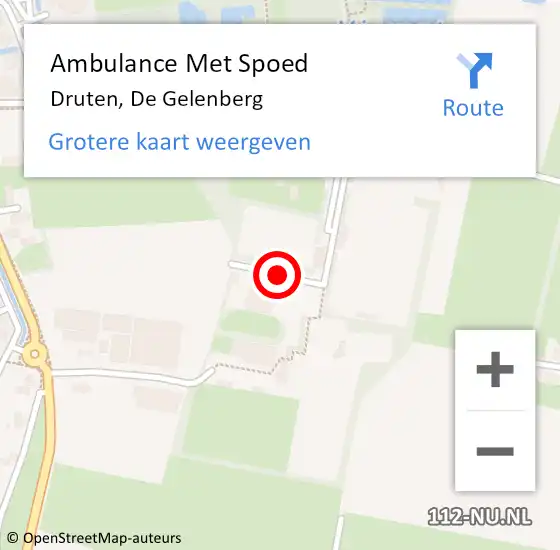 Locatie op kaart van de 112 melding: Ambulance Met Spoed Naar Afferden, De Gelenberg op 18 november 2018 11:01