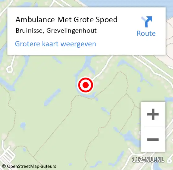 Locatie op kaart van de 112 melding: Ambulance Met Grote Spoed Naar Bruinisse, Grevelingenhout op 18 november 2018 11:04
