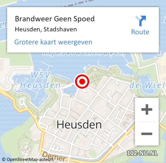 Locatie op kaart van de 112 melding: Brandweer Geen Spoed Naar Heusden, Stadshaven op 18 november 2018 11:39