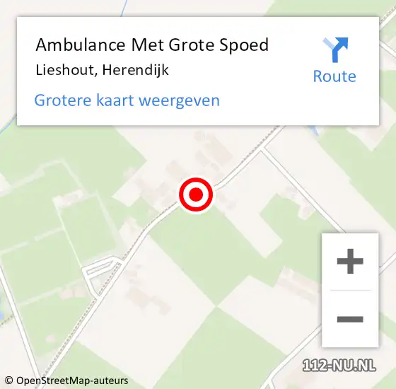 Locatie op kaart van de 112 melding: Ambulance Met Grote Spoed Naar Lieshout, Herendijk op 18 november 2018 13:42