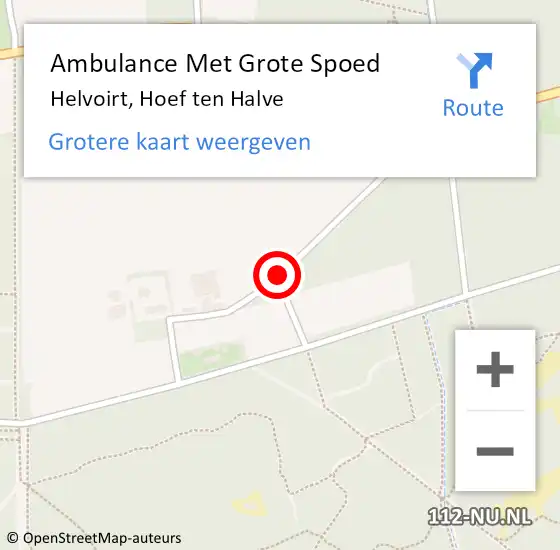 Locatie op kaart van de 112 melding: Ambulance Met Grote Spoed Naar Helvoirt, Hoef ten Halve op 19 november 2018 12:11