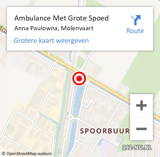 Locatie op kaart van de 112 melding: Ambulance Met Grote Spoed Naar Anna Paulowna, Molenvaart op 20 november 2018 13:41