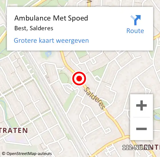 Locatie op kaart van de 112 melding: Ambulance Met Spoed Naar Best, Salderes op 20 november 2018 18:04