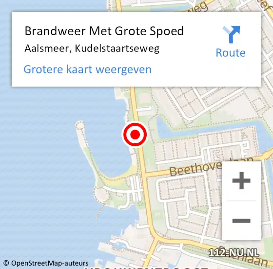 Locatie op kaart van de 112 melding: Brandweer Met Grote Spoed Naar Aalsmeer, Kudelstaartseweg op 21 november 2018 07:41