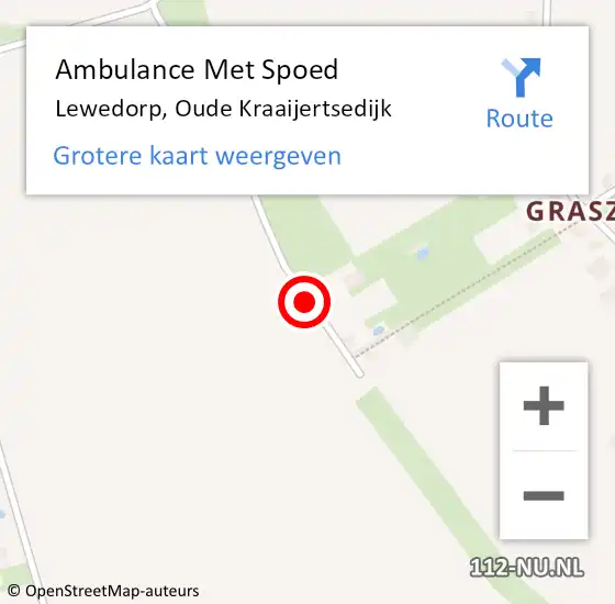 Locatie op kaart van de 112 melding: Ambulance Met Spoed Naar Lewedorp, Oude Kraaijertsedijk op 21 november 2018 14:26