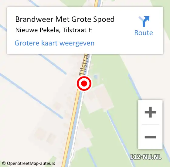 Locatie op kaart van de 112 melding: Brandweer Met Grote Spoed Naar Nieuwe Pekela, Tilstraat H op 21 november 2018 16:03