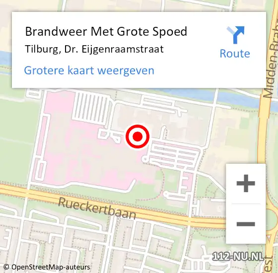 Locatie op kaart van de 112 melding: Brandweer Met Grote Spoed Naar Tilburg, Dr. Eijgenraamstraat op 21 november 2018 16:46