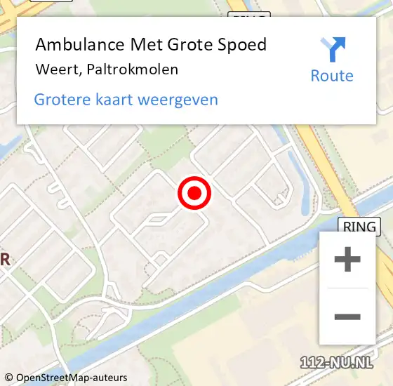 Locatie op kaart van de 112 melding: Ambulance Met Grote Spoed Naar Weert, Paltrokmolen op 21 november 2018 17:58