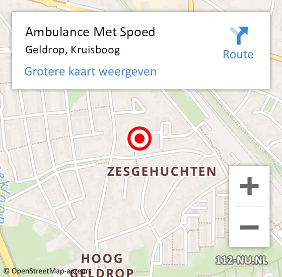 Locatie op kaart van de 112 melding: Ambulance Met Spoed Naar Geldrop, Kruisboog op 21 november 2018 19:55