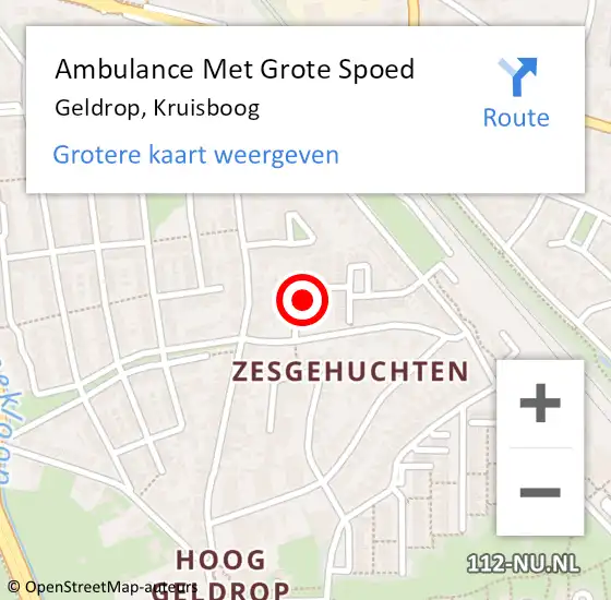 Locatie op kaart van de 112 melding: Ambulance Met Grote Spoed Naar Geldrop, Kruisboog op 21 november 2018 19:59