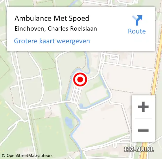 Locatie op kaart van de 112 melding: Ambulance Met Spoed Naar Eindhoven, Charles Roelslaan op 21 november 2018 20:05