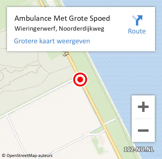 Locatie op kaart van de 112 melding: Ambulance Met Grote Spoed Naar Wieringerwerf, Noorderdijkweg op 21 november 2018 23:15