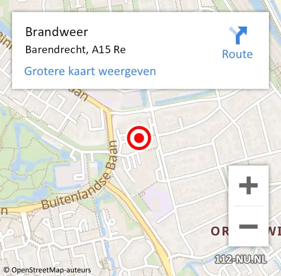 Locatie op kaart van de 112 melding: Brandweer Barendrecht, A29 Li hectometerpaal: 11,7 op 22 november 2018 07:52