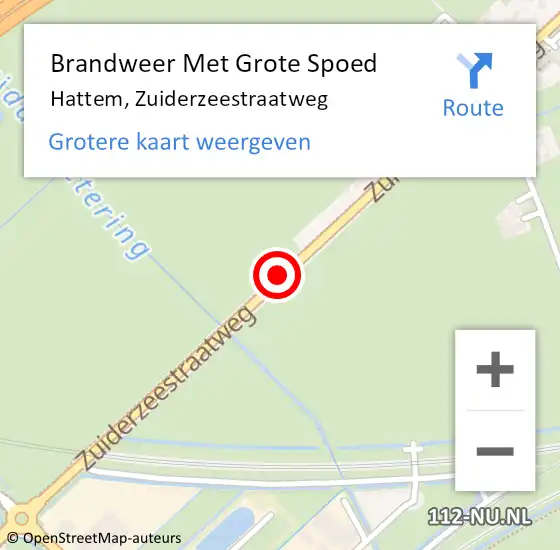 Locatie op kaart van de 112 melding: Brandweer Met Grote Spoed Naar Hattem, Zuiderzeestraatweg op 22 november 2018 08:00
