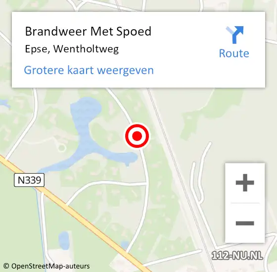Locatie op kaart van de 112 melding: Brandweer Met Spoed Naar Epse, Wentholtweg op 22 november 2018 14:35