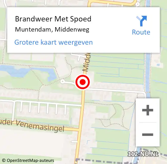 Locatie op kaart van de 112 melding: Brandweer Met Spoed Naar Muntendam, Middenweg op 22 november 2018 18:17
