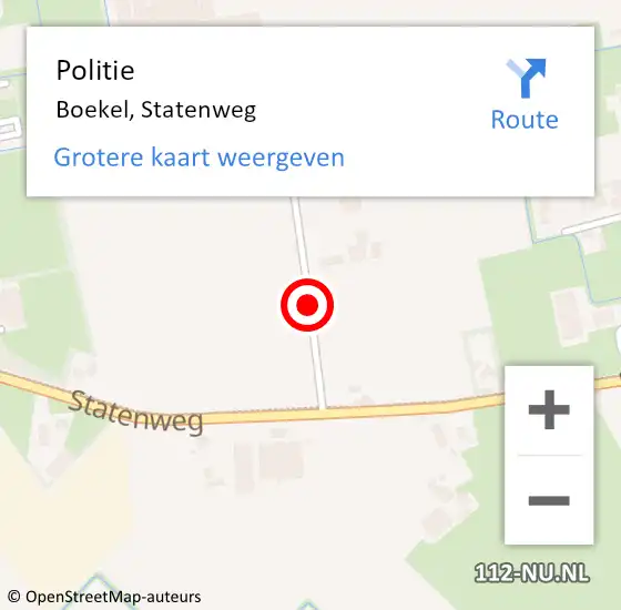 Locatie op kaart van de 112 melding: Politie Boekel, Statenweg op 23 november 2018 10:15