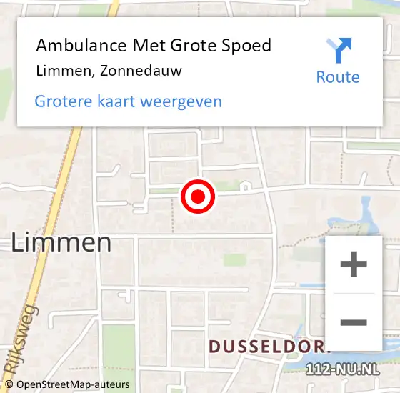 Locatie op kaart van de 112 melding: Ambulance Met Grote Spoed Naar Limmen, Zonnedauw op 23 november 2018 13:00